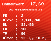 Domainbewertung - Domain www.produktmaschine.de bei Domainwert24.de