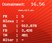 Domainbewertung - Domain www.esl.eu bei Domainwert24.de