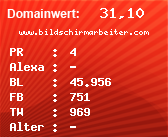 Domainbewertung - Domain www.bildschirmarbeiter.com bei Domainwert24.de
