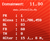 Domainbewertung - Domain www.johnmilla.de bei Domainwert24.de