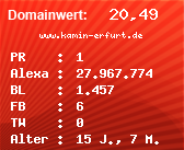 Domainbewertung - Domain www.kamin-erfurt.de bei Domainwert24.de