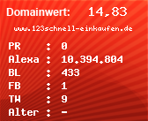 Domainbewertung - Domain www.123schnell-einkaufen.de bei Domainwert24.de