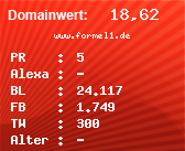Domainbewertung - Domain www.formel1.de bei Domainwert24.de