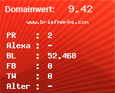 Domainbewertung - Domain www.briefmarke.com bei Domainwert24.de