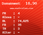 Domainbewertung - Domain www.australien.com bei Domainwert24.de