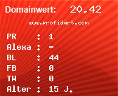 Domainbewertung - Domain www.profidart.com bei Domainwert24.de