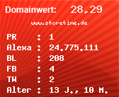 Domainbewertung - Domain www.storetime.de bei Domainwert24.de