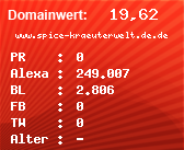 Domainbewertung - Domain www.spice-kraeuterwelt.de.de bei Domainwert24.de