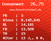 Domainbewertung - Domain www.discofoxhimmel.de bei Domainwert24.de