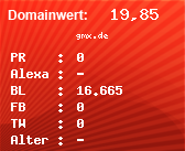 Domainbewertung - Domain gmx.de bei Domainwert24.de
