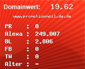 Domainbewertung - Domain www.promotionmail.de.de bei Domainwert24.de