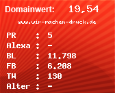 Domainbewertung - Domain www.wir-machen-druck.de bei Domainwert24.de