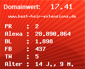 Domainbewertung - Domain www.best-hair-extensions.de bei Domainwert24.de