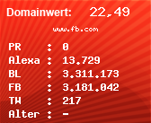 Domainbewertung - Domain www.fb.com bei Domainwert24.de