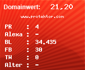 Domainbewertung - Domain www.protektor.com bei Domainwert24.de