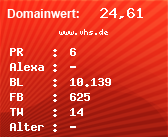 Domainbewertung - Domain www.vhs.de bei Domainwert24.de