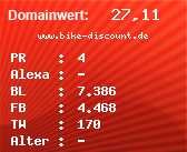 Domainbewertung - Domain www.bike-discount.de bei Domainwert24.de
