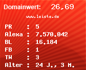 Domainbewertung - Domain www.leiste.de bei Domainwert24.de