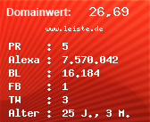 Domainbewertung - Domain www.leiste.de bei Domainwert24.de