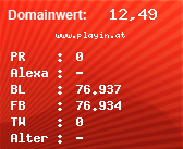 Domainbewertung - Domain www.playin.at bei Domainwert24.de