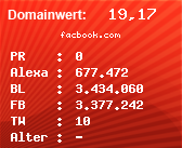 Domainbewertung - Domain facbook.com bei Domainwert24.de