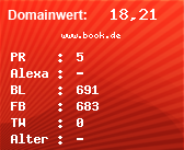 Domainbewertung - Domain www.book.de bei Domainwert24.de