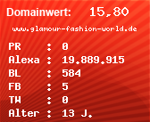 Domainbewertung - Domain www.glamour-fashion-world.de bei Domainwert24.de