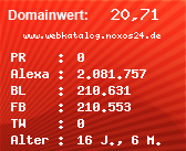 Domainbewertung - Domain www.webkatalog.noxos24.de bei Domainwert24.de