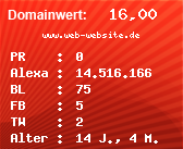Domainbewertung - Domain www.web-website.de bei Domainwert24.de