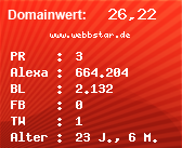 Domainbewertung - Domain www.webbstar.de bei Domainwert24.de