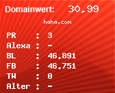 Domainbewertung - Domain haha.com bei Domainwert24.de