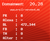 Domainbewertung - Domain www.prell-versand.de bei Domainwert24.de