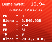 Domainbewertung - Domain plaketten-petersen.de bei Domainwert24.de