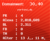 Domainbewertung - Domain parfumi.de bei Domainwert24.de