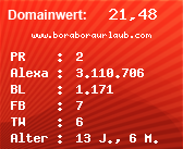 Domainbewertung - Domain www.boraboraurlaub.com bei Domainwert24.de