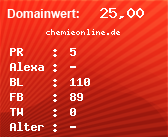 Domainbewertung - Domain chemieonline.de bei Domainwert24.de