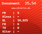 Domainbewertung - Domain www.advantic.de bei Domainwert24.de