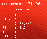 Domainbewertung - Domain www.aldi.de bei Domainwert24.de