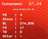 Domainbewertung - Domain www.domain24.de bei Domainwert24.de