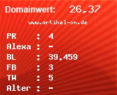 Domainbewertung - Domain www.artikel-on.de bei Domainwert24.de