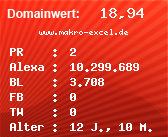 Domainbewertung - Domain www.makro-excel.de bei Domainwert24.de