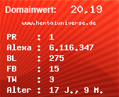 Domainbewertung - Domain www.hentaiuniverse.de bei Domainwert24.de