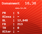 Domainbewertung - Domain www.iz.de bei Domainwert24.de