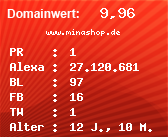 Domainbewertung - Domain www.minashop.de bei Domainwert24.de