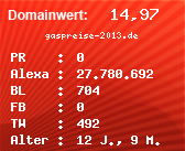 Domainbewertung - Domain gaspreise-2013.de bei Domainwert24.de