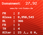 Domainbewertung - Domain www.hp-vorlagen.de bei Domainwert24.de