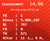 Domainbewertung - Domain strompreise-2013.de bei Domainwert24.de