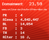 Domainbewertung - Domain www.online-zeitschriften-abo.de bei Domainwert24.de