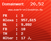 Domainbewertung - Domain www.ewerk-onlineshop.de bei Domainwert24.de