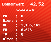 Domainbewertung - Domain www.heise.de bei Domainwert24.de